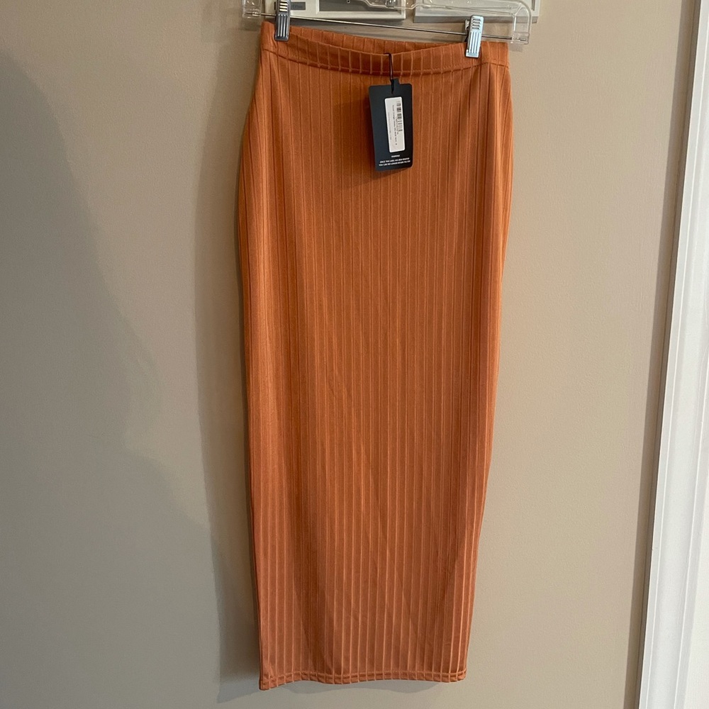 Brand New PrettyLittleThing Orange Skirt Size US 4